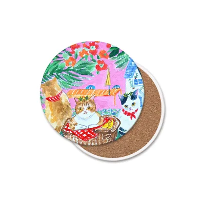 Promotional Cup Mat Cork Coasters With Print Logo Drink Coasters Eco Friendly Cork Custom Logo Round Blanks Sublimation Coaster