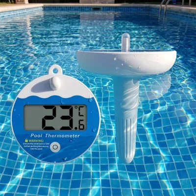 MJH TS-PL09 Updated Version Wireless Digital Pool Thermometer Receiver Set IP68 Waterproof LCD Display