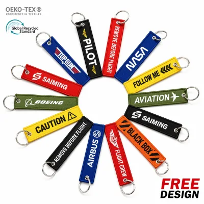 Custom Double Sided Woven Rubber Keychain Silk Screen Printing Cartoon Style Rectangular Shape Durable Zinc Alloy Metal Ring