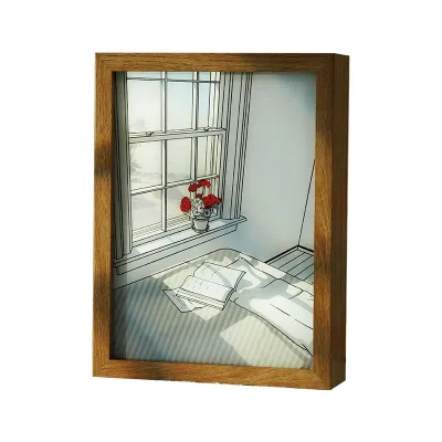 2024 New Design Creative Rechargeable Sunshine Painter Decorative Wood Frame Light for Table