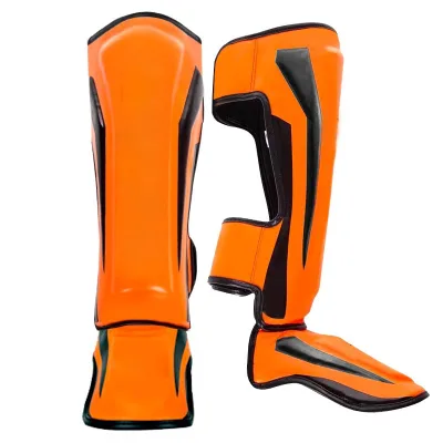 Color Customized Tactical Leather Karate Muay Thai Kickboxing Knee Boxing Sports Shin Straps Guards Protection