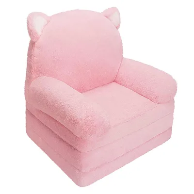 Children's Cute Cartoon Pillow Back Sofa Handrails Foldable Rotatable Modern Simple Design for Babies Toddlers Girls Reading