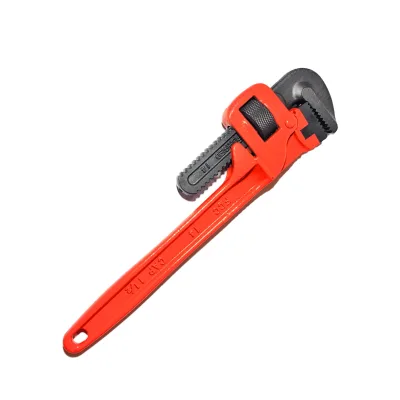 Heavy Duty Industrial Grade Electric Bent Nose Metric Steel Serrated Jaw 350mm Drop Forged Steel Handle OEM Pipe Wrench Taiwan