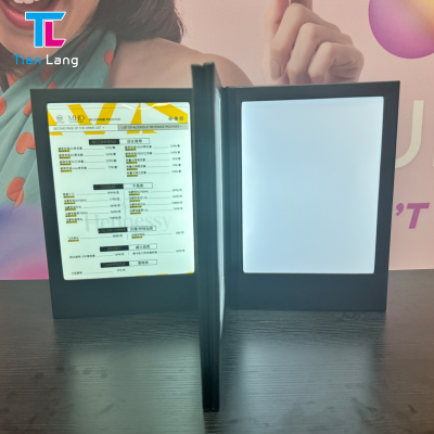 Restaurant Menu Display Led Leather Menu Holder Illuminated Led Menu