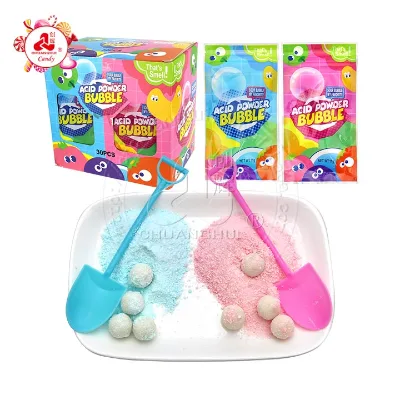 HALAL Fruit Flavored Bubble Gum Balls with Sour Powder