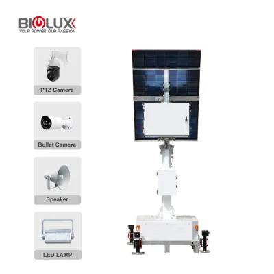 Portable Telescope Mast 3.5M Height Solar CCTV Tower for Parking Lot, Large Event, Construction Site