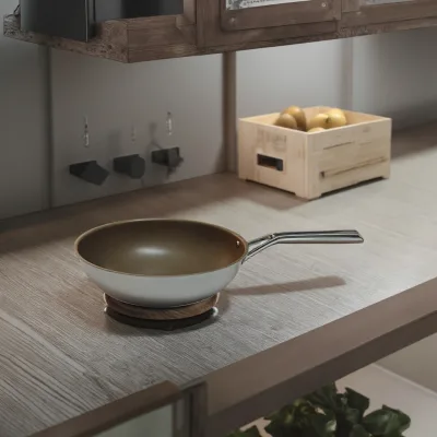 Wholesale Customized Steel Wok Utensils Aluminium Alloy Layer Composite Bottom Wok With Covers