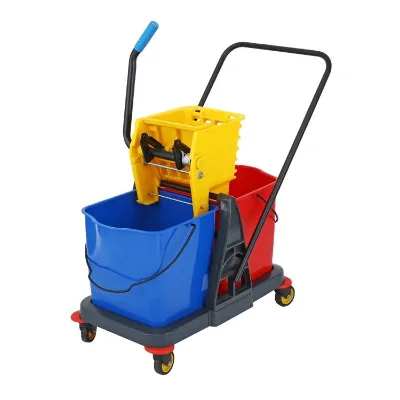 Black Blue Buckestreetstic Bucket Mop and Bucket Trolley Sustainable Plastic with Metal Wringer Set High Grade Plastic BUCKETS