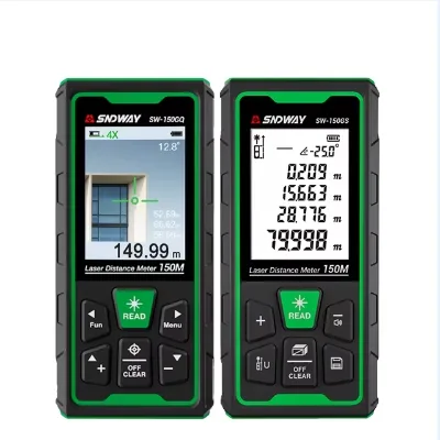 SW-150GQ Handheld Range Finder 150m Green Laser Distance Meter with Camera Measuring Tool Rechargeable Battery