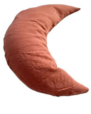 Soft Cozy French Linen Nursing Pillow With Moon Shape Feeding Pillow Baby Moon Pillow