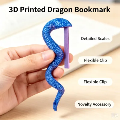 3D Printed Dragon Tail Bookmark PLA Color Gradient Scale Page Clip Creative Reading Marker Decorative Book Accessories