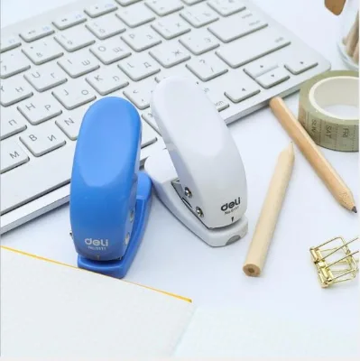 Deli Mini Hole Puncher White Blue Hole Punch Paper Puncher Craft Tool Card Cutter Scrapbook Stationery Office