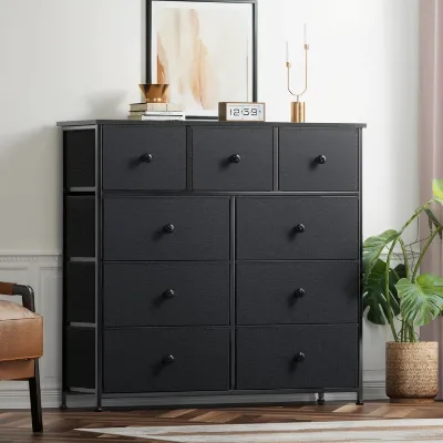 2026 Nine-drawer Industrial-style Wooden Chest Simple Bedroom Wooden Multi-drawer Storage Cabinet