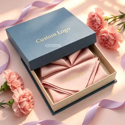Manufacturer Custom Eco-Friendly Handmade Silk Scarf Box Packaging Creative Rigid Lid and Base Box for Mother'S Day
