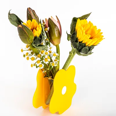 New Hot Custom Nordic Vase Minimalist Style Acrylic Vase Geometric Design for Home Countertop Decor