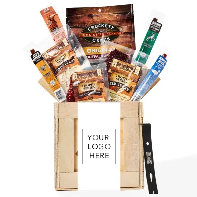 Exotic Meats Crate Jerky Set Beef Dried Bulk Wooden Box Packaging