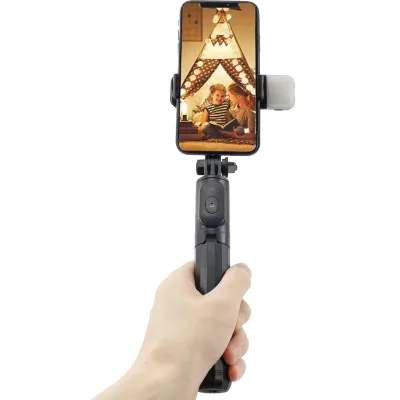 Q07 Alloy Selfie Stick+10m Remote Control+Retractable Live Broadcast Tripod+Phone Clamp+Fill Light