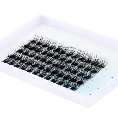 2024 New Design Segmented Eyelash Faux Mink Self Grafting Eyelash Extension Supplies Bundle Fan Cluster Lashes Soft Fluffy Trays