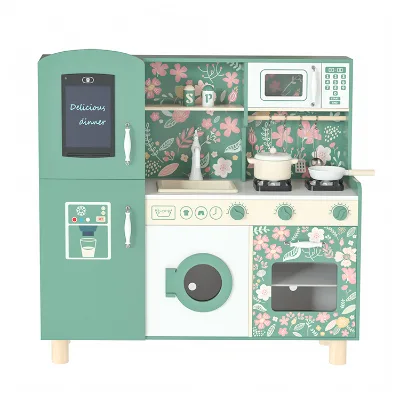 Eco Friendly Preschool Children Electronic Wooden Play Kitchen with Magnetic Board W10C790