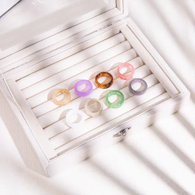 Creative Retro Simple Resin Transparent Artistic Casting Technique Ring for Home Decor