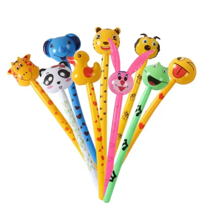 Popular Cartoon 85*53CM Inflatable Animal Stick for Children Gifts Inflated Long Rod Party Decorations