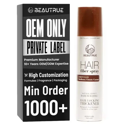 Factory Custom Natural Effect Hair Fiber Aerosol Spray With Waterproof Semi-Permanent Color Building Fibers Spray