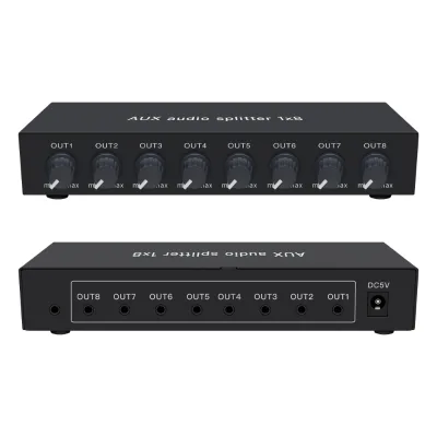 Audio Distributor AUX-108 1 in 8 Out 1 in 8 Out 8 Hi-fi Stereo with Tone