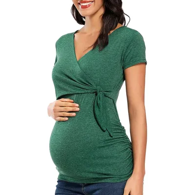 Customized and Wholesale Maternity Clothing Pregnant Loungewear Elastic comfort and Stretchy Comy Cotton Maternity Pajamas