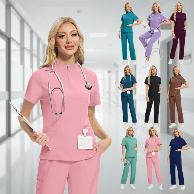 Top Selling Big Tall Scrubs Uniforms Sets Washable Medical Uniform Scrubs Nursing Hospital Operating Scrub Uniforms Sets