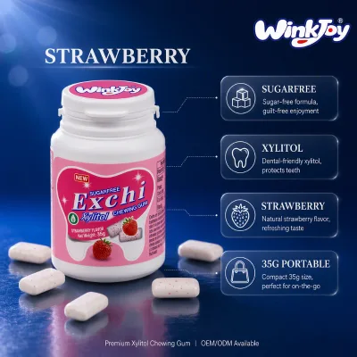 Professional Export 60g Bottle Xylitol Chewing Gum Sugar Free Pellet Halal US Compliant Global Wholesale Supply