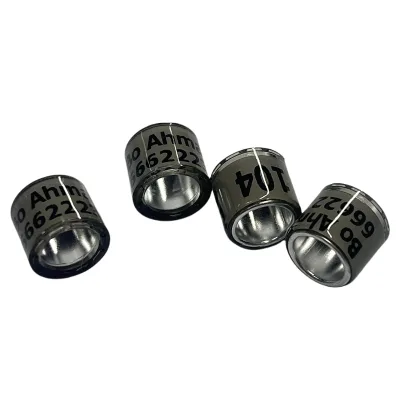 Modern Style Grey Pigeon Foot Ring Customized Name and Mobile Serial Number Aluminium Coated Plastic Ring for Outdoor Use