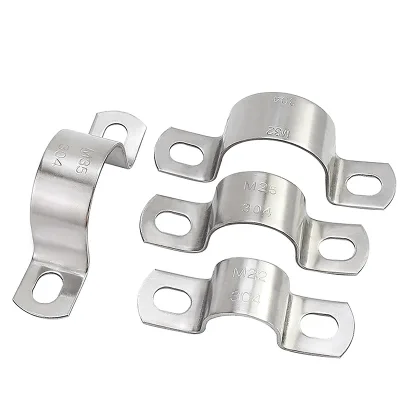 DY Brand 304 Stainless Steel U-Shaped Two-Hole Tension Saddle Clamps 5mm-200mm Tube Pipe Strap Clip OEM Customizable Metric