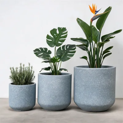Direct Factory Wholesale Large Round Style Garden Planters Indoor/Outdoor Flower Pots Kit Quality Clay Indoor/Outdoor