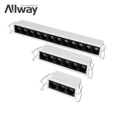New Antiglare Adjustable IP54 AD12 Aluminum Recessed Downlight Housing Customizable Wattage Dimmable LED Tube Light 3-Year