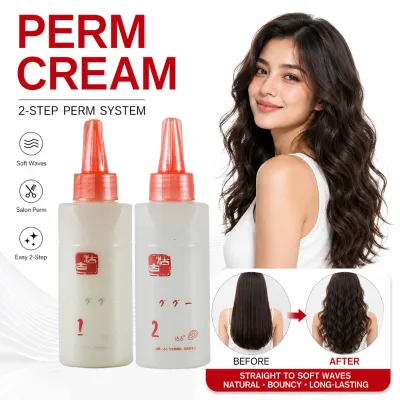 pH 6 SANQI 2-Step Perm Cream Hair Perm Lotion Kit for Soft Waves Elastic Curls Salon Home Use Private Label OEM ODM