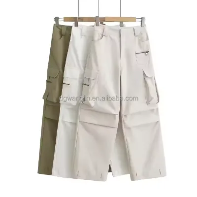 High Quality Men's Work Pants Loose Fit Convertible Youth Khaki Fabric High-end Bangladesh Plus Size Inventory Batch