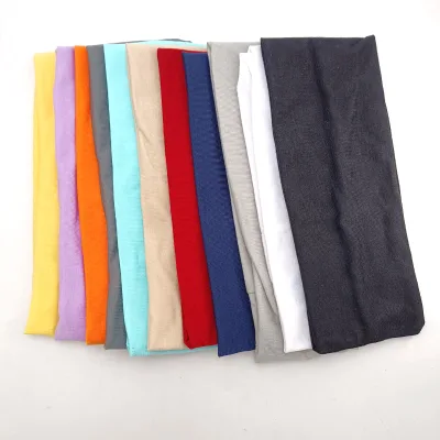 9.5cm Width Solid Color Polyester Headband Stretchy Soft Hair Band for Sports Daily Makeup Casual Hair Accessories for All Women