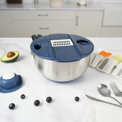 Multifunctional Stainless Steel Fruit Salad Spinner Thinning Dehydrator Manual Vegetable Chopper Slicer Large Planer for Kitchen