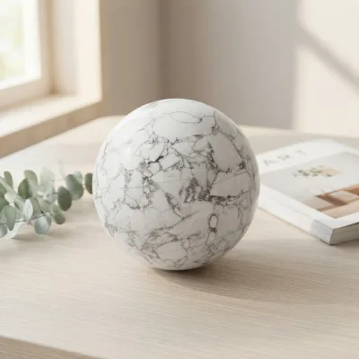 Natural Crystal White Howlite Sphere Polished Crystal Howlite Big Size Howlite for Home Decoration and Gift