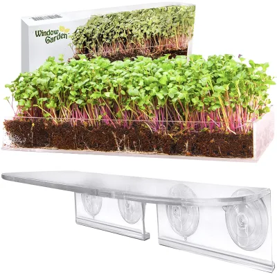 Double Veg Ledge Microgreens Grow Kit Window Garden Home Garden Supplies Flower Pots Planters Set for Planting Floor Microgreen