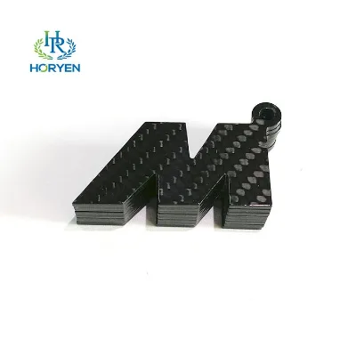 Horyen Manufacture OEM Carbon Fibre Car Emblem Carbon Fiber Badge