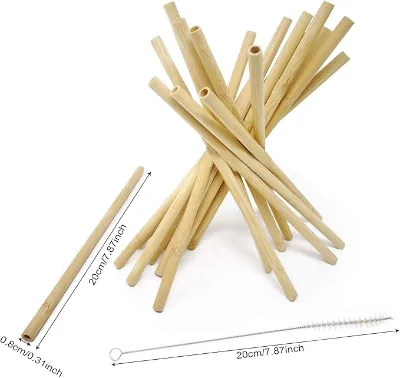 Bamboo Straws, Reusable Straws,BPA Free, Ecological Alternative to Plastic Degradable Environmental protection Disposable Straws