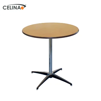 Celina Waterproof New Products Pedestal 30'' Plywood Top Faux-wood Designed Round Pedestal Tables