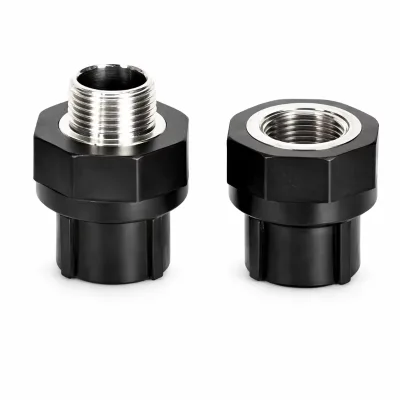 HDPE Flexible Light Weight Pipe Fitting Metal Threaded Insert Strong Connection High Pressure Resistance Corrosion Durable