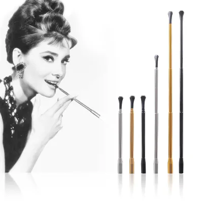 Unisex Metal Washable Cigarette Holder Extendable Stem Telescopic Style Thick Thin Mouthpieces Dance Parties Photo Props Wedding