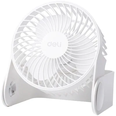 Deli 3686 White Portable USB Low Noise Household Office 2nd Gear Adjustable Multi-angle Rotating 5 Inch Easy Carry high quality