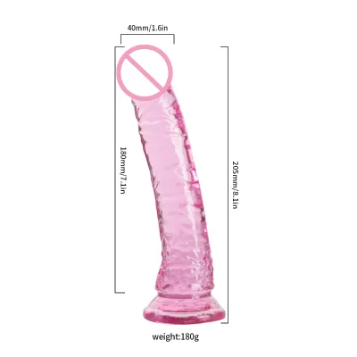 Wholesale Cheap TPR Double-Colour Transparent Suction Cup Dildo Classic Realistic Design for Women