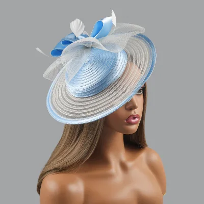 New Design Wedding Ceremony Formal Hat Photography Fashion Top Hat Masquerade Hawaiian Church Hat for Women Party Decoration