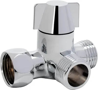 Brass Chrome Finish 3-Way Eco-Friendly Shower Valve for Hotel Use Toilet Downspout with 1 Year Warranty KOJIA Brand
