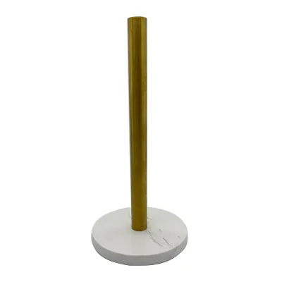 Bamboo and Stainless Steel Eco-Friendly Multifunction Countertop Vertical Paper Towel & Tissue Holder Rack Kitchen Stand